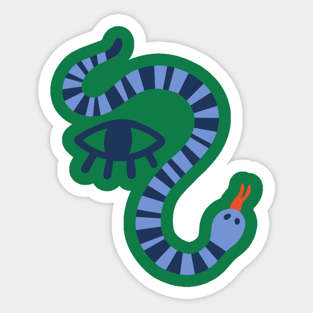 Cute Snake Eye Matisse Style Art Sticker by Royal Tings